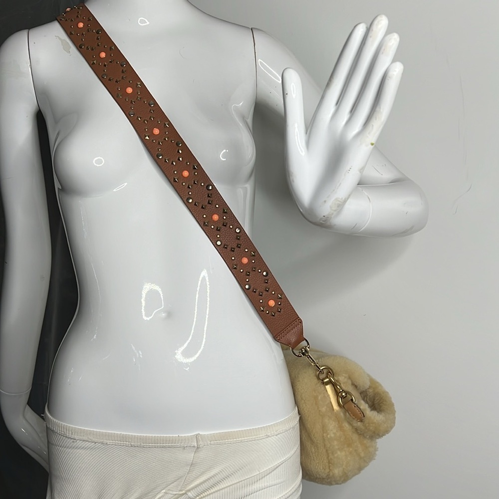 Coach Shearling Beige Fur Pillow Tabby Shoulder Crossbody Bag - Picture 6 of 16